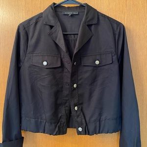 Black Cropped Shirt Jacket